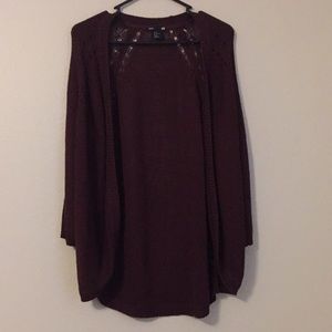 H&M Knitted Maroon Cardigan.